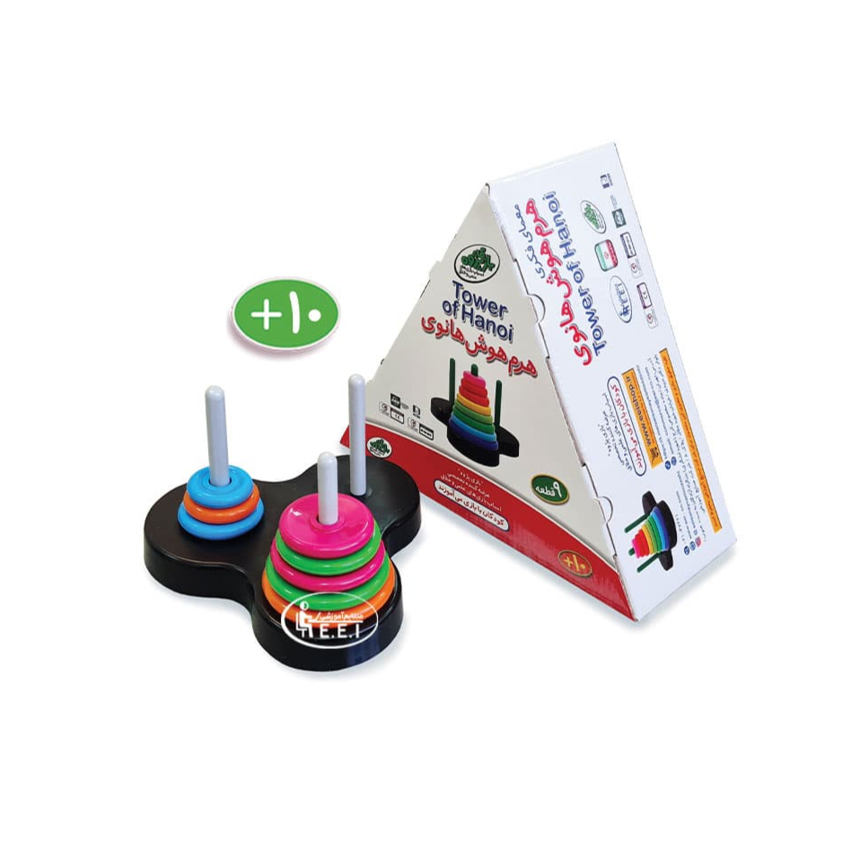 هرم هوش هانوی - هرم هوش هانوی یک بازی معمایی قدیمی است که باید تمامی صفحات به صورت منظم از کوچک به بزرگ بر روی یک میله قرار گرفته و با همان نظم قرار گیری به میله دیگر منتقل شود. هربار اجازه جابجایی یک صفحه را خواهید داشت. صفحه جابجا شده می تواند روی میله خالی یا روی میله صفحه بزرگتر از خودش قرار گیرد.
اهداف

تقو ...